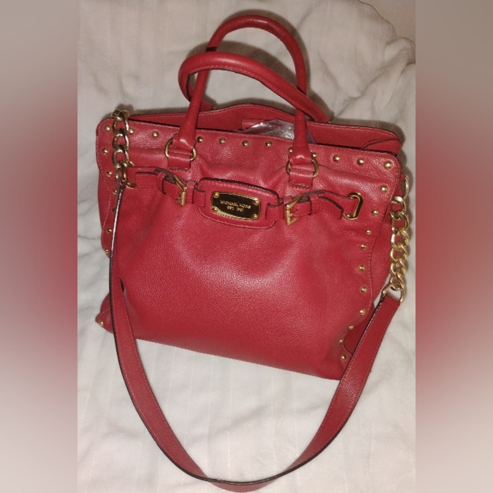 Large Red Hamilton Michael Kors Shoulder Bag